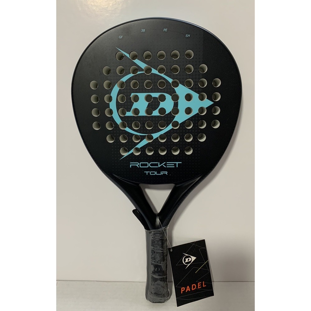 Dunlop Rocket Tour Padel Racket Black/Blue NWT Graphite 365g Medium Balance READ